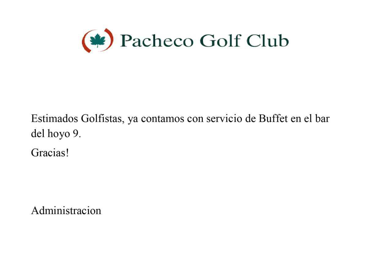 INFO: PACHECO GOLF CLUB