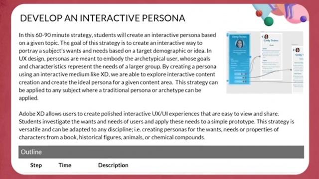 Develop an interactive persona