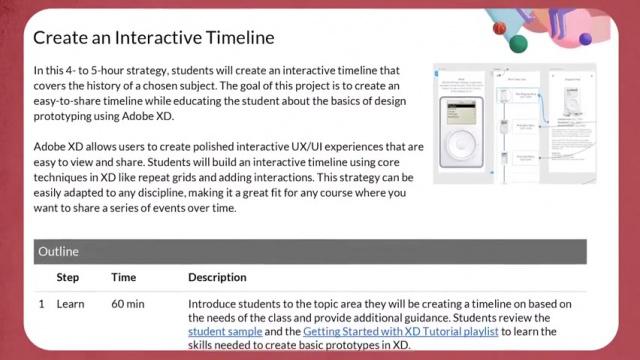 Create an interactive timeline