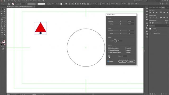 Adobe Illustrator - استنساخ العناصر حول دائرة