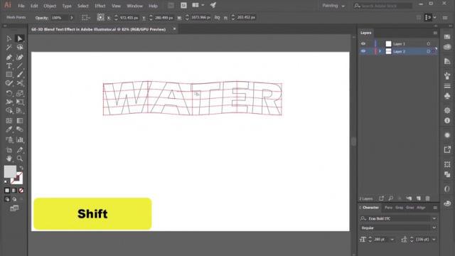 Adobe Illustrator - إنشاء نص مدمج ثلاثي الأبعاد