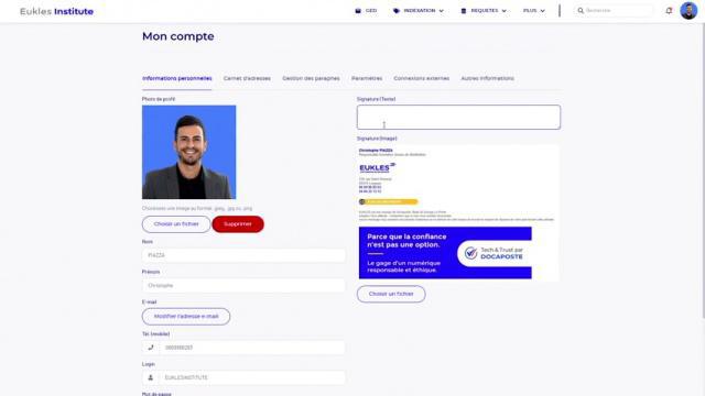 GED - Personnalisation profil