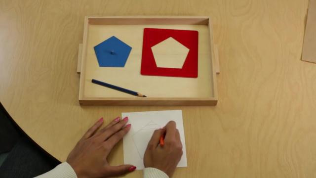 Writing Lesson 7 - 2 Metal Insets Pentagon and Flower