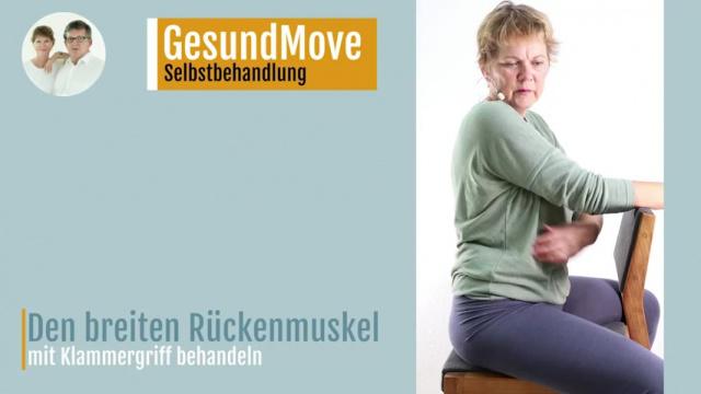 Einen Rückenmuskel (m. lat. dorsi) mit Spezialgriff selbst behandeln