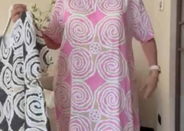 👗Jurk in swirl print 38-44/46