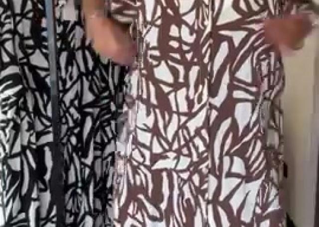 👗Print doorknoop jurk 44-50