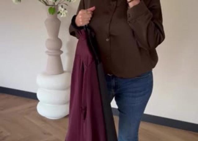 🤎Blouse met opstaande kraag 38-44