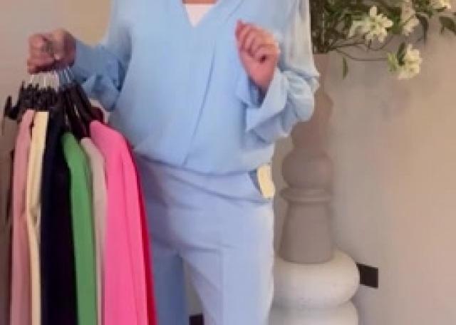 💙V-Hals top & wide leg 