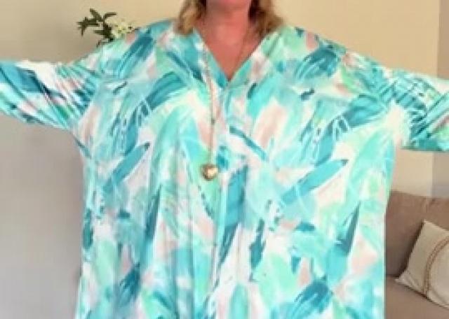 👗 Travelstof v-hals jurk 42-48