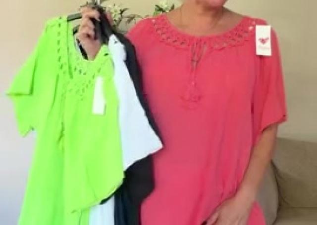 🌴Boho top met gehaakte hals 42-48