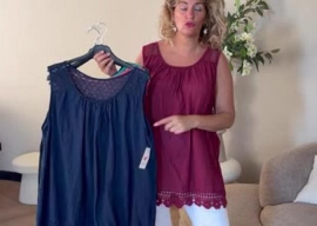 🌞Top met gehaakte details 40-48