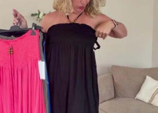👗Strapless jurk met kralen 38-44