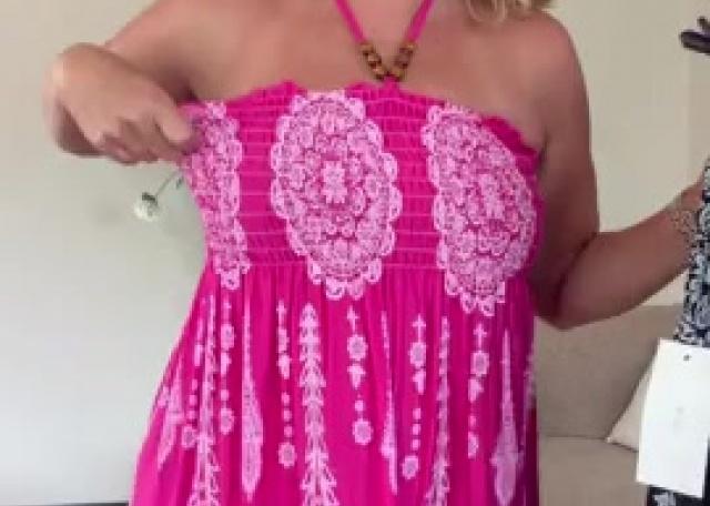 👗 Strapless jurkje met kralen 38-46