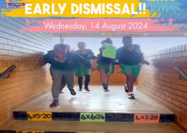 REMINDER!! EARLY DISMISSAL!!