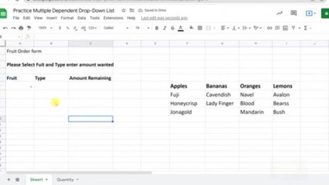 Google Sheets - Create Multiple Dependent Drop-Down Lists