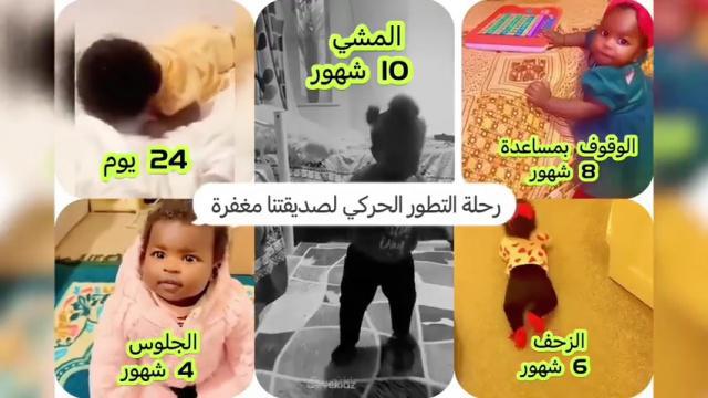 رحلة التطور الحركي لصديقتنا مغفرة من الولادة وحتى المشي 😍