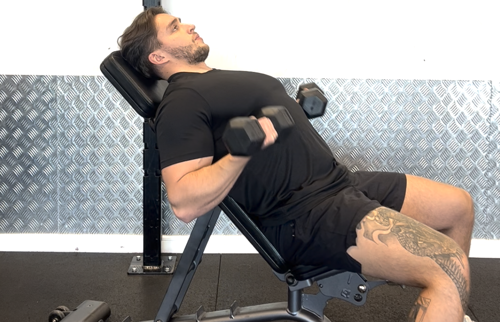 Inclined Dumbbell Bicep Curl