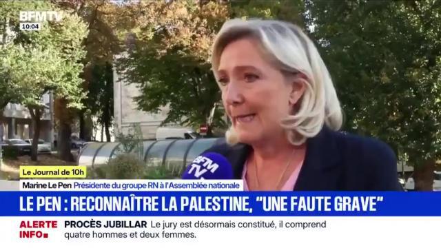 مارين لوبان تنتقد اعتراف ماكرون بدولة فلسطينية: "يعترف بحماستان لا بفلسطين"