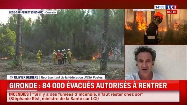 INCENDIES EN GIRONDE: Retrouvez l'intervention sur LCI de notre délégué Olivier REBIÈRE 