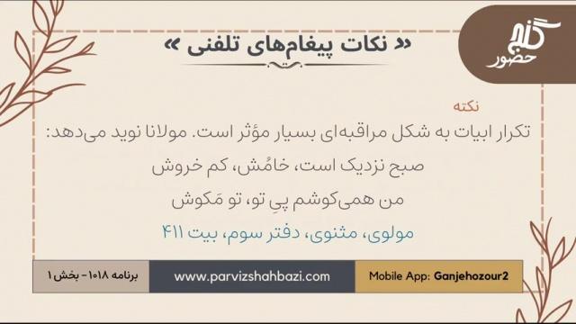 نکات پیغام‌های تلفنی برنامه ۱۰۱۸ بخش اول