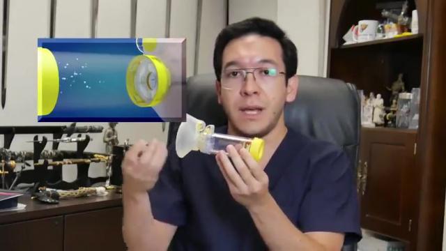 Aplicación de medicamentos inhalados con espaciador