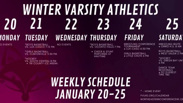 Weekly Varsity Athletics | Jan 20-25